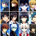 A collage or mosaic of various anime characters from different series